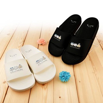 吉伊卡哇成人輕便女拖-黑/白 -23-25cm