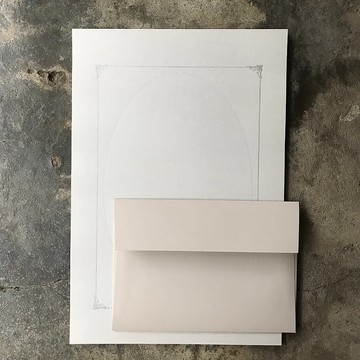 信紙組/甜蜜回憶相框/活版印刷/水泥灰信紙/水泥灰信封