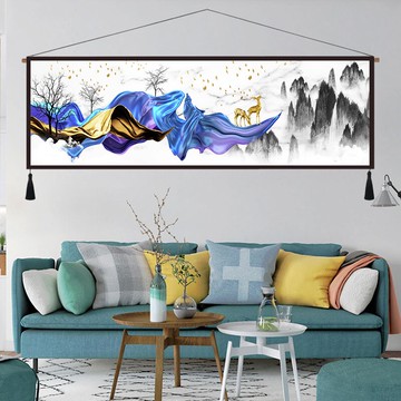 北歐掛毯掛布客廳玄關裝飾畫電表箱遮擋掛畫床頭超大掛布臥室布畫