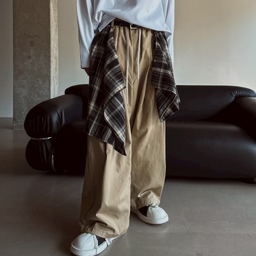 【Metanoia】韓製🇰🇷 格紋層疊落地褲