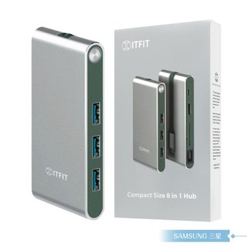 Samsung三星 原廠公司貨 ITFIT Type C 8合1 多功能轉接器 ITAC17 (盒裝)