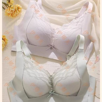 【臺灣出貨👙】蕾絲內衣女士小胸聚攏顯大無鋼圈防下垂提拉上託調整型文胸罩【伊娜美】