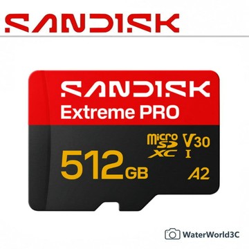 【中壢-水世界】SanDisk Extreme PRO Micro SDXC 512G【讀250/寫170】V30