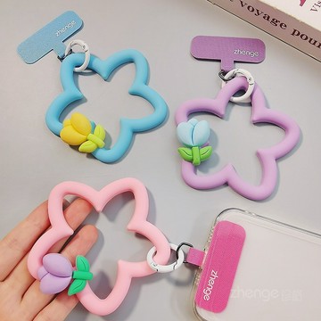 星星花手環掛件夾片手機掛繩墊片超薄不頂殼不影響充電户外旅遊用