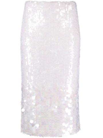 P.A.R.O.S.H. - iridescent sequin-embellished skirt - women - Polyamide/Polyamide/Spandex/Elastane/Spandex/Elastane/PVC - L - Neutrals