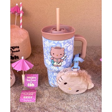 【野獸派x Hello Kitty】丹尼爾Daniel不鏽鋼吸管保溫杯含mini收納包掛件吊飾