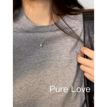 Pure Love樂芙 / 正韓 銀飾【S925純銀】N0913簡約通體純銀項鍊開開心心笑臉鎖骨鏈 短項鏈 / 銀