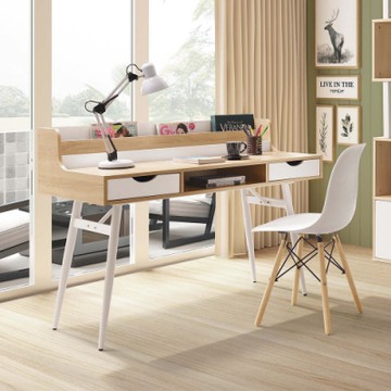 Boden-納伊4尺書桌/工作桌(白色腳座)-120x60x93cm