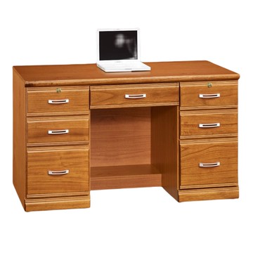 【MUNA 家居】希爾達樟木色實木4.2尺書桌(下座)(另有電腦桌)4.2尺書桌(下座)