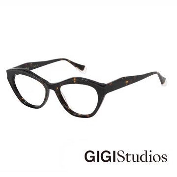 【GIGI Studios】流線型貓眼光學眼鏡(琥珀 - SAMANTHA-6731/2)