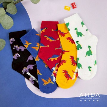 韓國滿版恐龍兒童襪-多色多尺寸任選