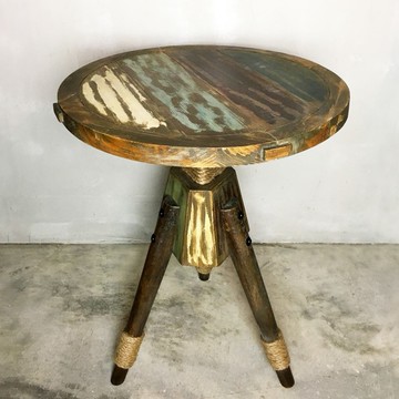 曙MUSE｜復古木質圓桌 野餐 擺飾 餐桌 木桌 桌子 原木 美式 鄉村 桌 很厲害 原木色 復古