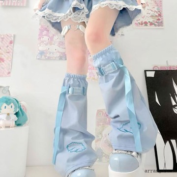 【襪套】👍 白色襪套日系亞文化y2k辣妹原宿風系軟妹堆堆二次元藍色腿套