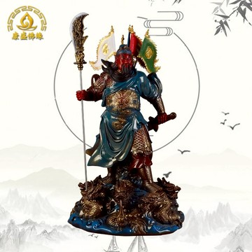九龍關公神像仿銅供奉鎮宅武財神關二哥紅臉關公像關帝爺神像擺件