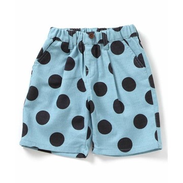 日本 BREEZE - 夏日印花斜紋布帥氣短褲-點點-淺藍