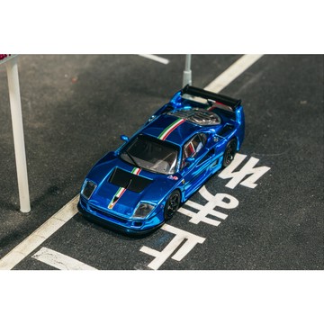 Tarmac x iXO 1/64 法拉利 Ferrari F40 LM Chrome Blue 電鍍藍 合金模型車