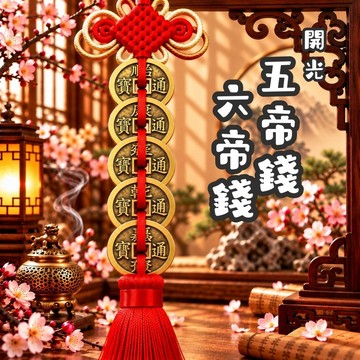 🔥奇蹟藝品🔥「竹林寺過爐.開光」五帝錢 六帝錢 梅花十帝錢 化煞 樑煞 五帝錢開光 六帝錢開光 點硃砂 純銅五帝錢 純銅