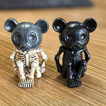 洛陽牡丹 個性黑熊骷髏工藝品小擺件 萬聖節節日桌面裝飾品