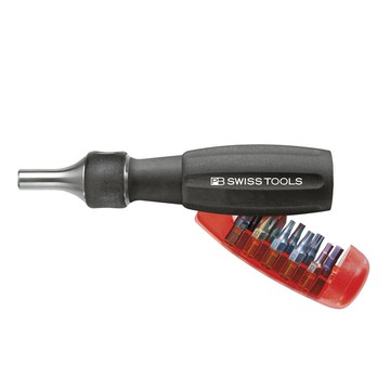 PB SWISS TOOLS 10合1棘輪起子 三段式設計 不鏽鋼磁性起子接頭  1組