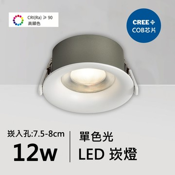 全光譜12W崁燈｜QC-20071W-CREE芯片