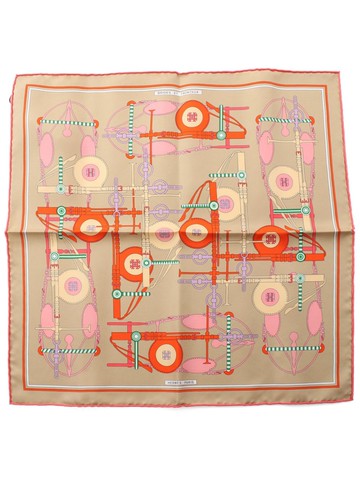 Hermès - 2010s pre-owned Brides et Frontaux 45 silk scarf - women - Silk - One Size - Neutrals