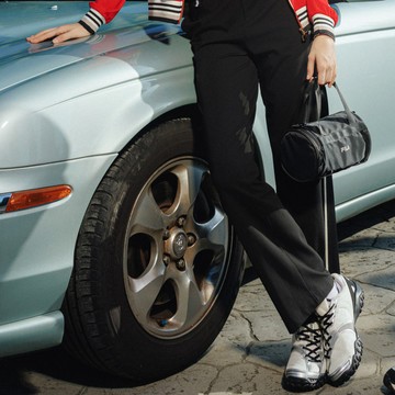 FILA 女復古條紋織帶長褲-黑色 5PNA-1432-BK