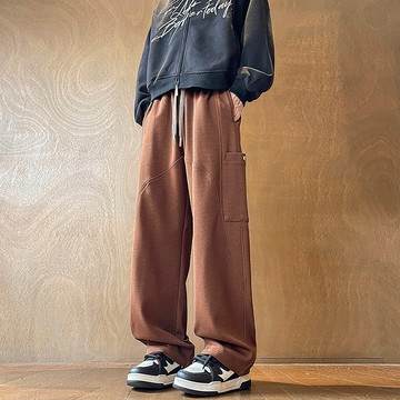 Ms 男褲 🔥大碼/高品質/專賣店🔥L-9XL大尺碼長褲男士 美式純色工裝休閑彎刀褲 大口袋 男長褲 設計感 休閒褲 男
