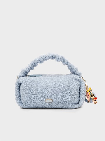 S'AIME 飛天小女警泰迪熊毛手提包 (附毛球吊飾)-藍色