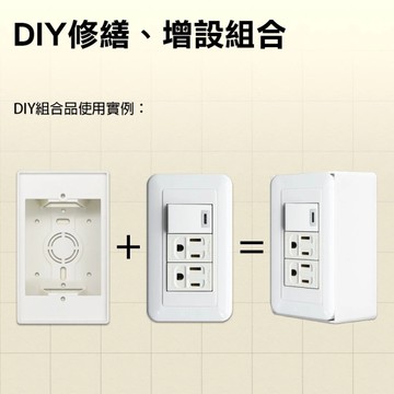 【朝日電工】 TL-1S2H+B 雅白大型夜光單開雙附接地插座明盒組