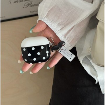 復古撞色小衆設計波點帶掛飾耳機套 適用airpod4耳機殼 蘋果耳機Pro/2/3代保護套 全系列適用