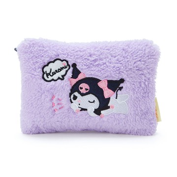 【震撼精品百貨】酷洛米_Kuromi~Sanrio 酷洛米扁平化妝包-紫絨毛#00839