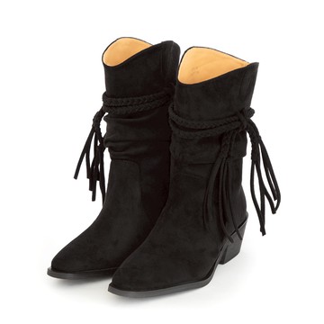 D+AF 吉普賽流蘇小V口牛仔短靴