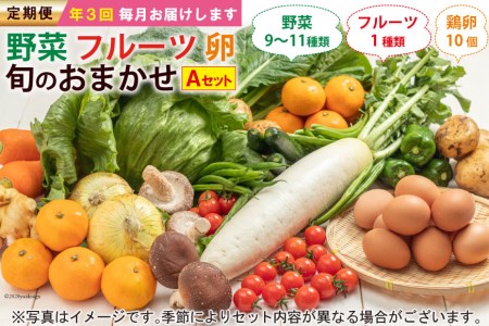 AD158野菜・フルーツ・卵　旬のお任せセットA　年3回お届け