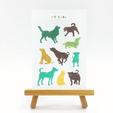 mt seal 和紙貼紙【剪影 狗狗 (MTSEAL27)】2017AW