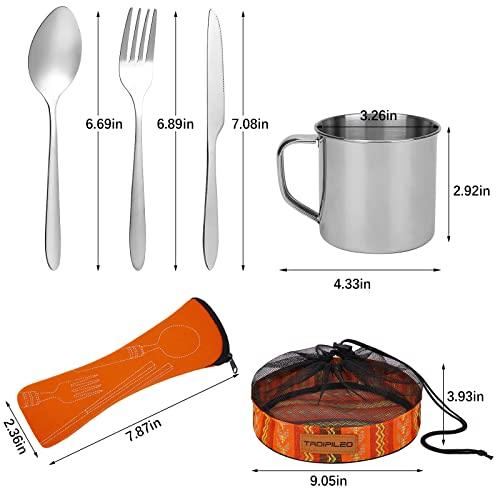 Camping Cutlery Set Piece Stainless Steel Including C 並行輸入