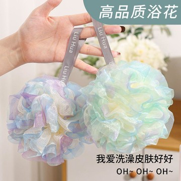 🔥桃園出貨🔥浴花球高檔不散沐浴球超柔軟搓背可愛女起泡洗澡泡沫球沐浴球