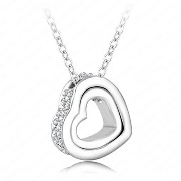 現貨+預購 925純銀項鍊鑲鑽吊墜-愛心造型獨特精緻女飾品七夕情人節生日聖誕節交換禮物73bh2【獨家進口】【米蘭精品】