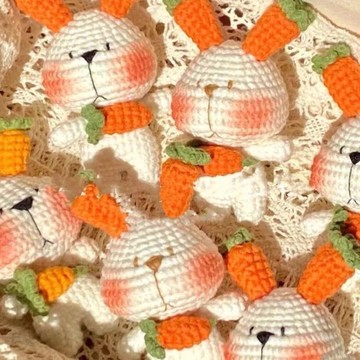 🔥新款🔥毛綫編織衚兔兔材料包手工diy小東西兔子玩偶鑰匙扣本命年禮物diy毛線針織/手作材料包/鉤織毛線 476W