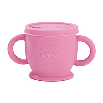 baby mambo 蔓葆 兒童兩用矽膠水杯 300ml 適用於6個月以上嬰幼兒  粉紅色  1個
