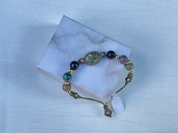 *220550 Macrame 南美蠟線 海洋碧玉 手鍊