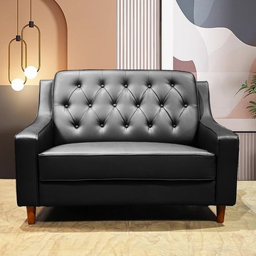 Ally愛麗-沙發皮革加厚款-奢華型-新上海-百年經典復古兩人沙發122cm-雙人座皮沙發-黑色
