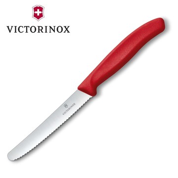 VICTORINOX 瑞士維氏 Swiss Classic 蔬果廚刀及餐刀 蔬果廚刀 紅色 VICT-6.7831