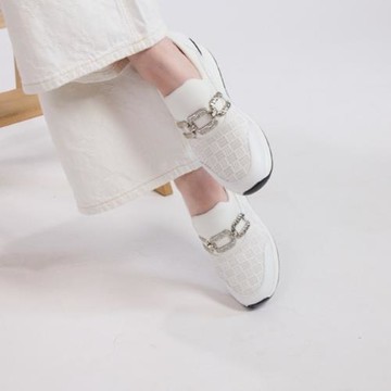 QWI韓國晶亮鑽飾休閒鞋-獨