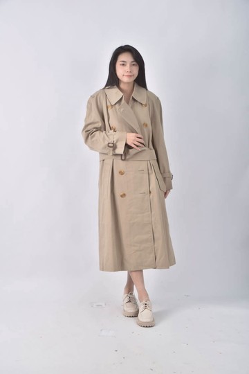 (L) burberry排扣大衣棕色外套