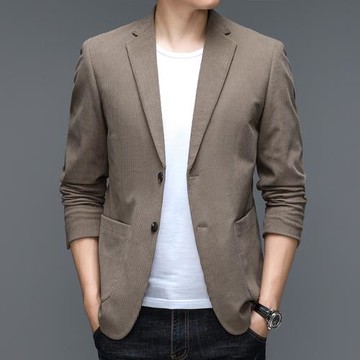 休閑燈芯絨小西裝男士修身外套春秋季新款韓版單西便服男裝西服潮