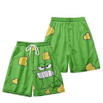蠟筆小新冰感短褲男女動漫周邊居家睡褲速干情侶沙灘褲可愛五分褲