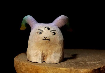 三眼小兔/木雕/雕刻