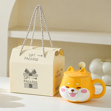 🐶處女座生日禮物【COZY PLUS+】創意可愛柴犬陶瓷馬克杯帶蓋勺 杯組 #CP0384 咖啡杯 馬克杯 陶瓷杯 生日禮物 女朋友禮物 交換禮物 聖誕禮物
