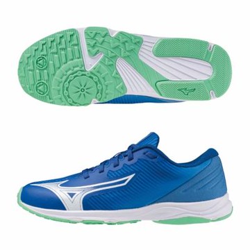 MIZUNO 美津濃 慢跑鞋 女鞋 大童 運動鞋 緩震 SPEED STUDS 藍 K1GC242510