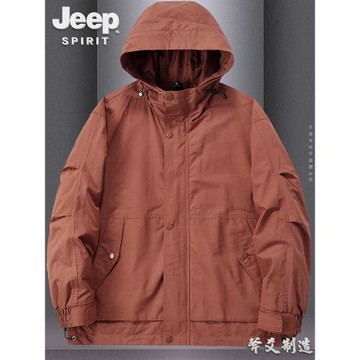 JEEP吉普戶外運動外套男青年寬松大碼休閑上衣服薄款透氣風衣潮流